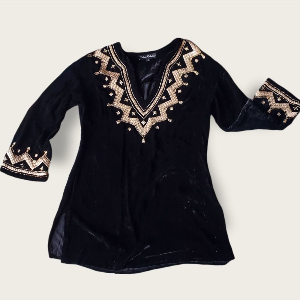 Vintage Collection Beaded Embellished Silk Blend Top
